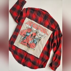 DEADPOOL Upcycled Flannel